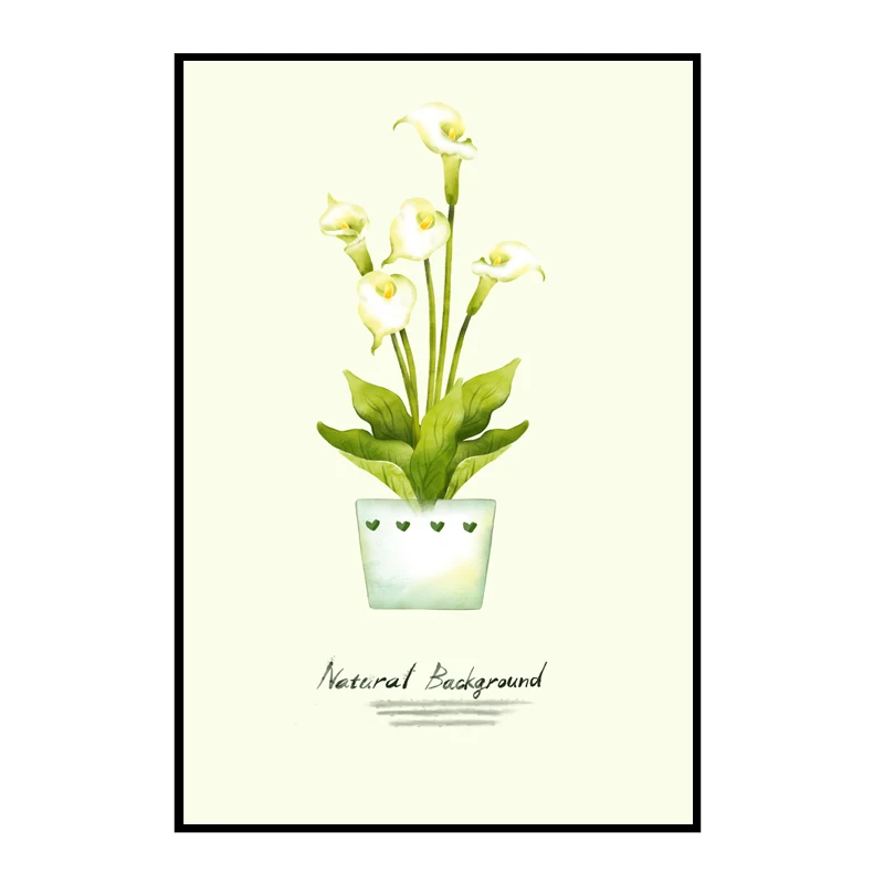 Скандинавский стиль зеленый Растительный кактус постер в горшках