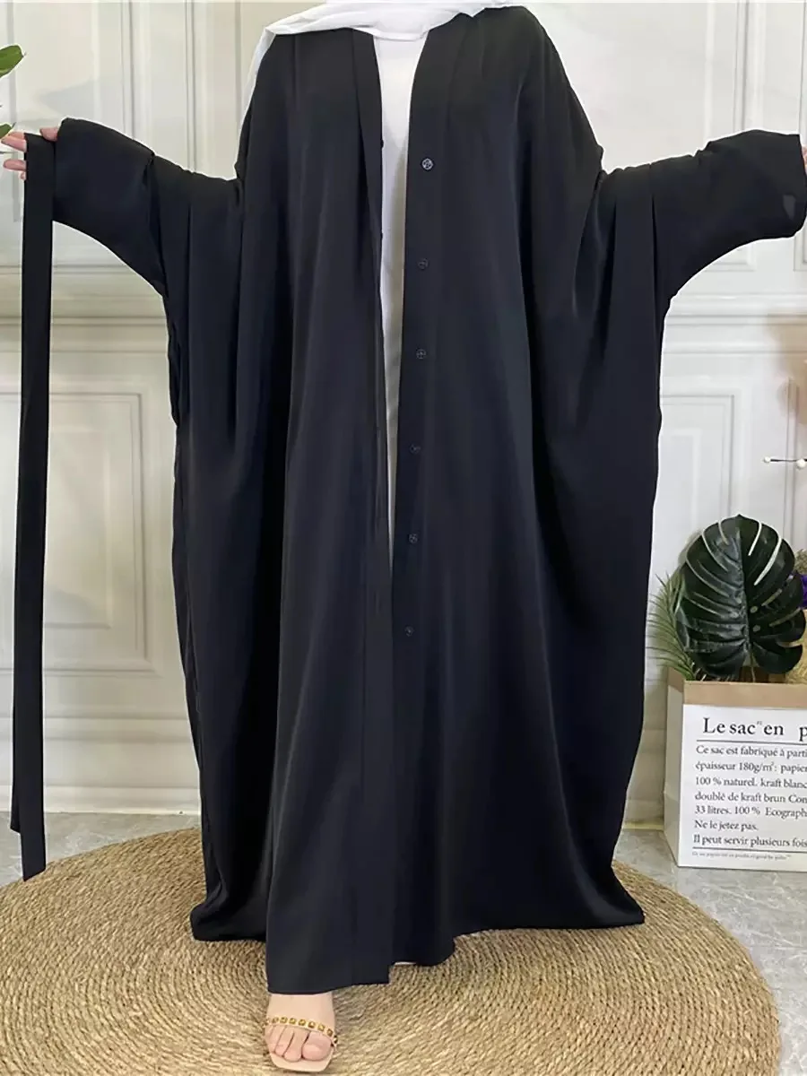 Мусульманский кардиган с рукавами «летучая мышь», абайя, Дубай, длинное платье макси, халат Рамадан, кимоно, Арабская мода, молитвенная одеж...