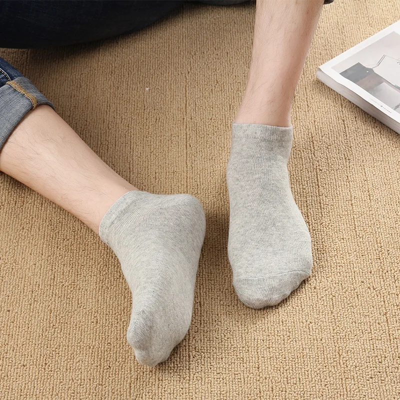 Носки мужские однотонные летние из чистого хлопка 5 пар