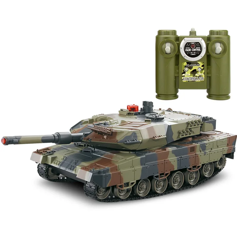 HUAN QI 516-10 Танк 1/24 масштаб немецкий Леопард A6 инфракрасный боевой Радиоуправляемый боевой танк со звуком и подсветкой беспроводные радиоуправляемые игрушечные танки