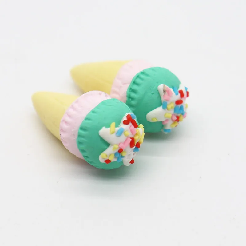 12 шт./лот 15*35 мм Kawaii мягкая глина Радуга мороженое кабошоны ручной работы
