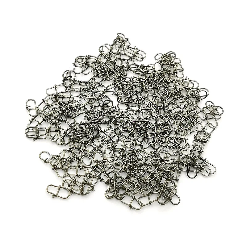 OUTKIT 50PCS Stainless steel Pin Swivel Fishing Accessories Connector Lure Clip Rolling Swivels Sea Fishing Tackle