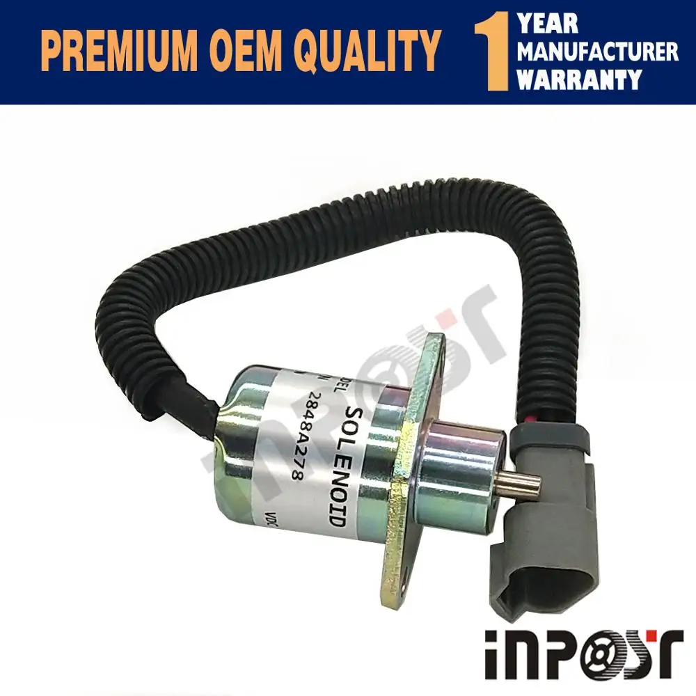 

2848A278 12V Fuel Shutoff Stop Solenoid For CAT 246 Skid Steer