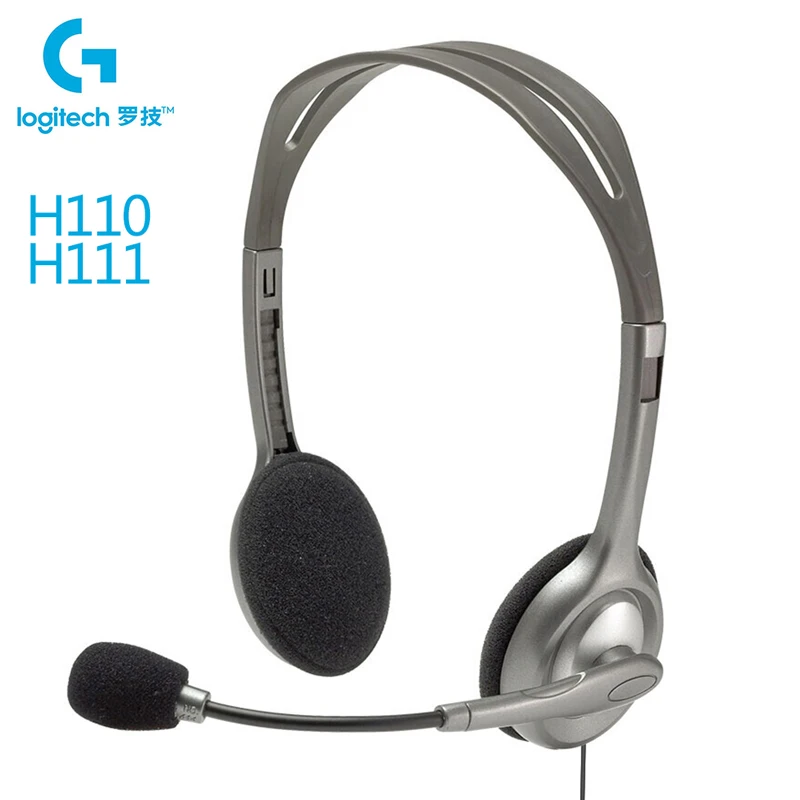 Logitech H110/H111 игровая гарнитура С микрофоном 3 5 мм Jack стерео музыка вызова Gamer