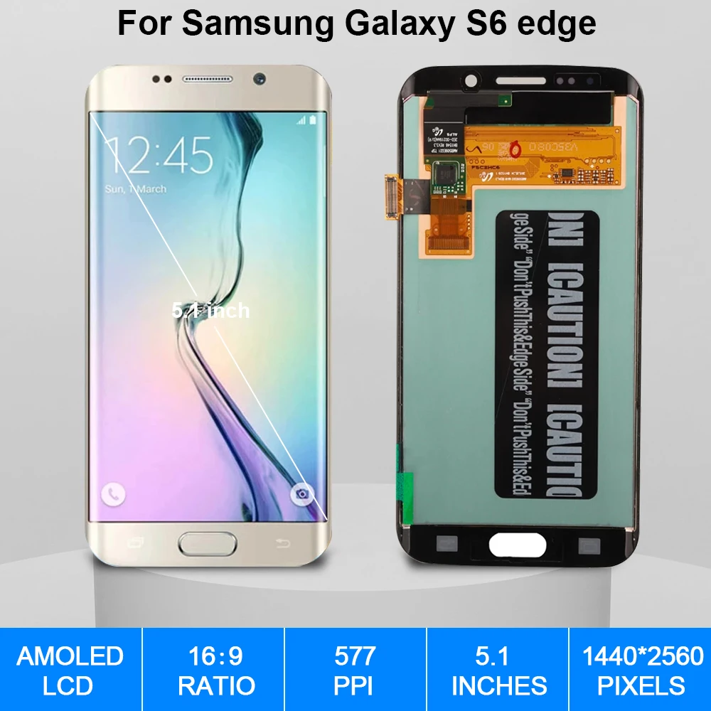 Pantalla t&aacute;ctil LCD Original para Samsung Galaxy S6 Edge, piezas de repuesto de digitalizador-1