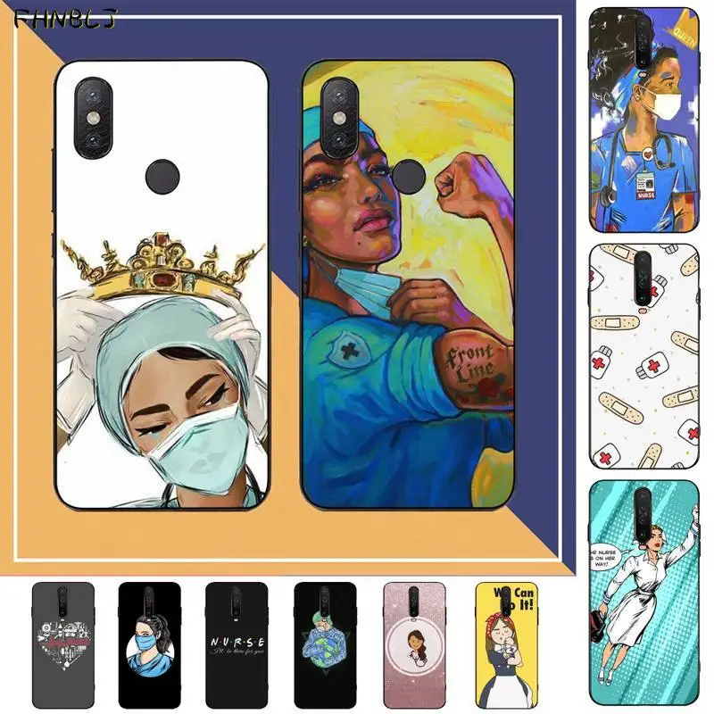 

FHNBLJ Nurse doctors medicina and Health bumper Silicone Black Phone Case for RedMi note 9 4 5 6 7 5a 8 9 pro max 4X 5A 8T