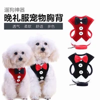 adjustable soft nylon mesh small dog harness vest step in breathable pet cat bow collar leash walking safety strap clothes