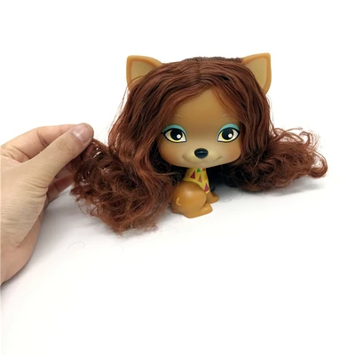 doll e Милый щенок голова собаки кукла модель игрушки Дети Девочка Играть Дом кукла подарок на день рождения украшение дома - Цвет: doll e