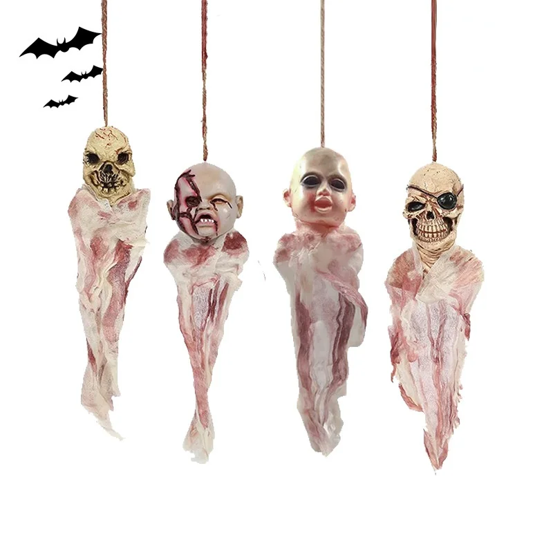 

Scary Hanging Ghost Ghost Head Bar Decoration Decorate Haunted House Skeleton Child Props Halloween Decoration