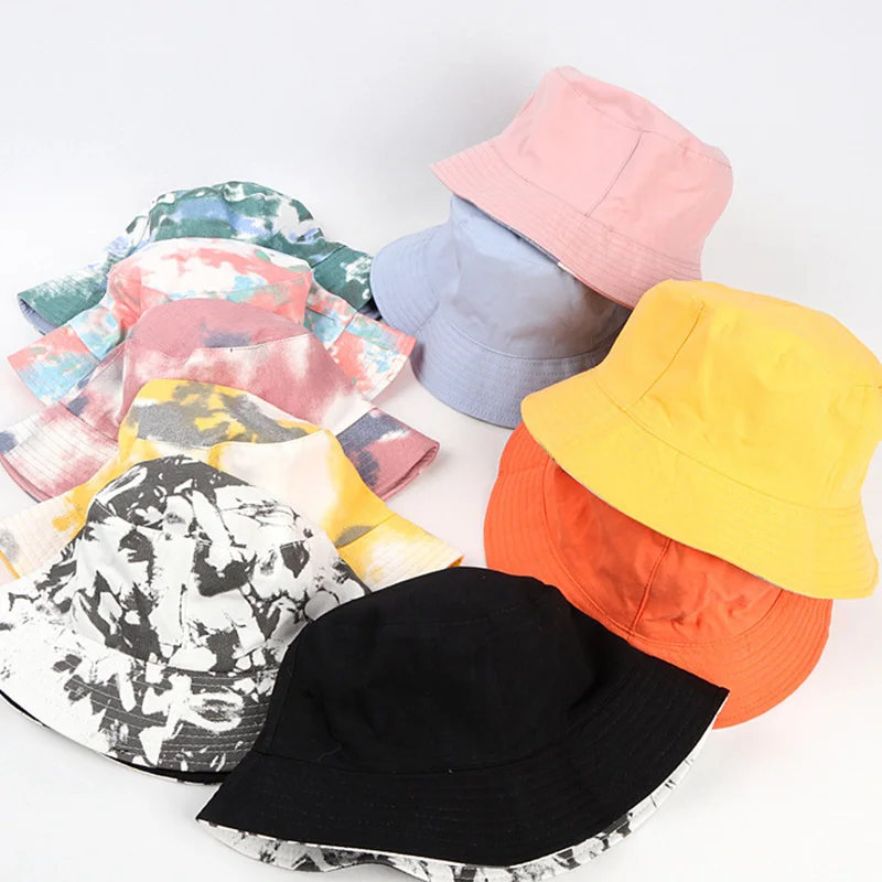 

Casual Bucket Caps Tie Dye Unisex Hat Elegant Creative Art Sunscreen Fisherman Round Printed Girls Super Soft Cotton Hats