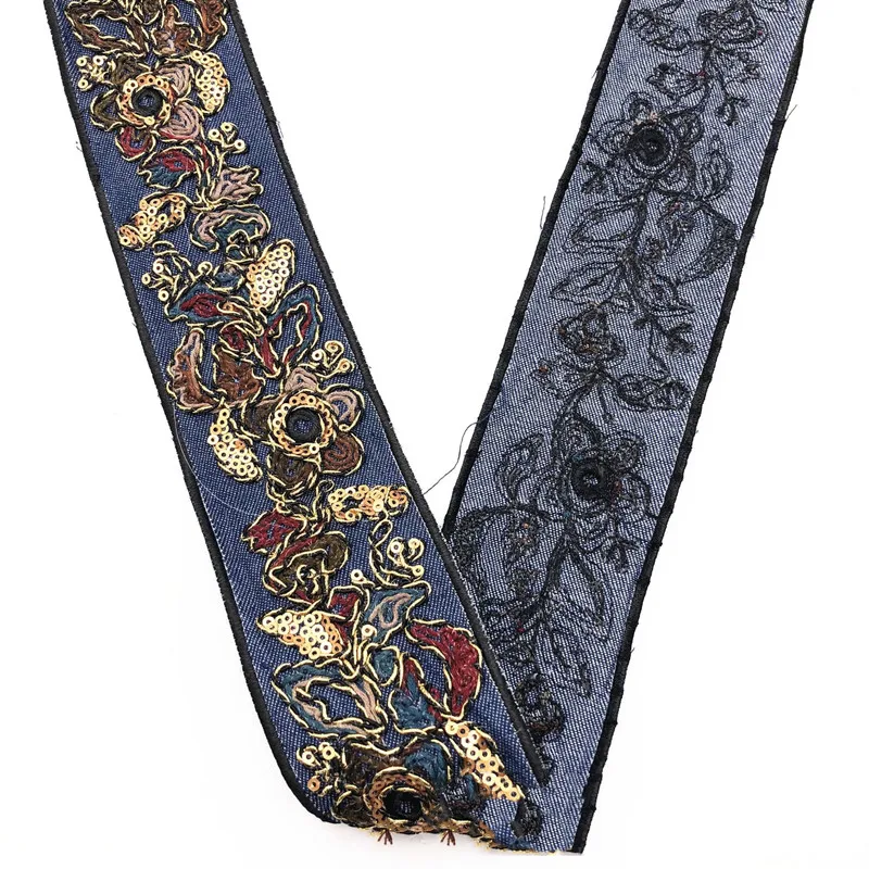 Ковбойская кружевная тесьма с блестками 1 ярд тканевая для шитья этническое