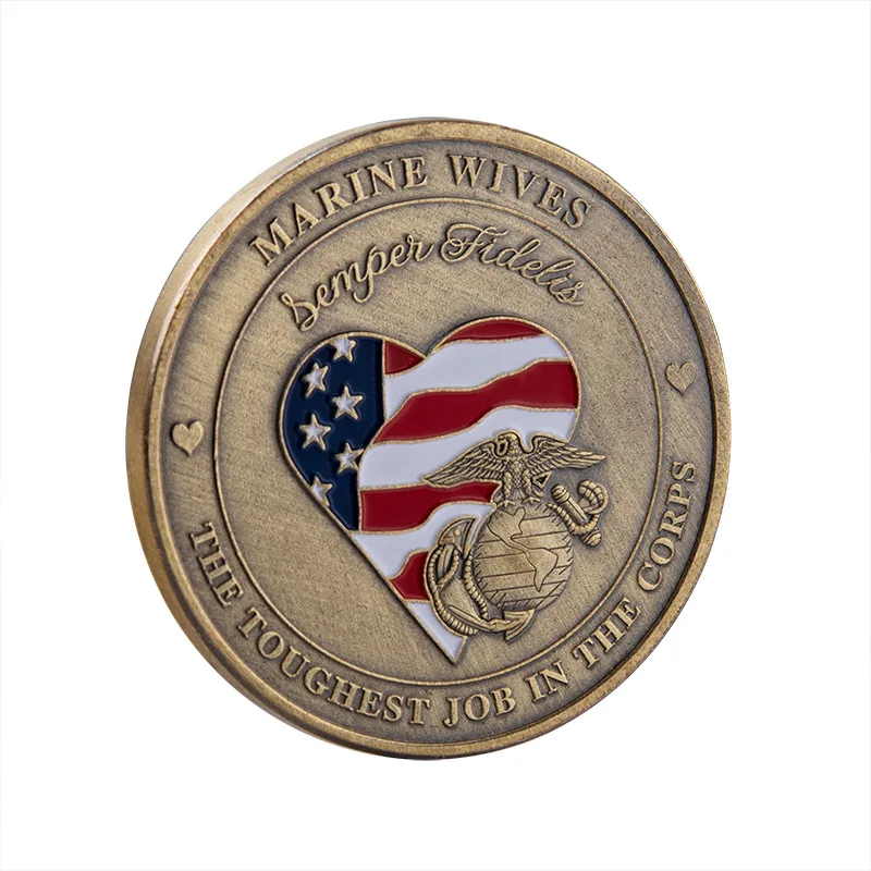 

US Marine Corps Souvenir Marine Wives The Toughest Job In The Corps Bronze Plated Commemorative Coin Semper Fidelis Coin