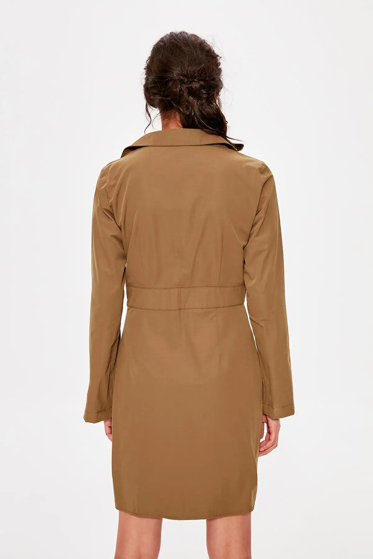 Платье цвета хаки на пуговицах TWOAW20EL0697|Женские платья| |