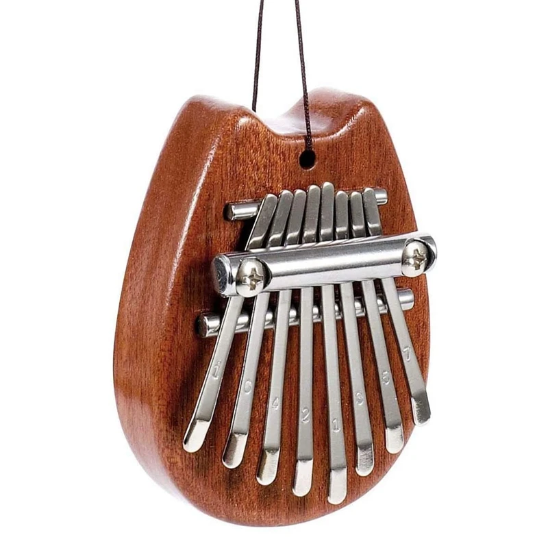 

Мини-пианино Kalimba с большим пальцем из цельной древесины, пианино с 8 пальцами для детей, подарок на день рождения, уличные инструменты для от...