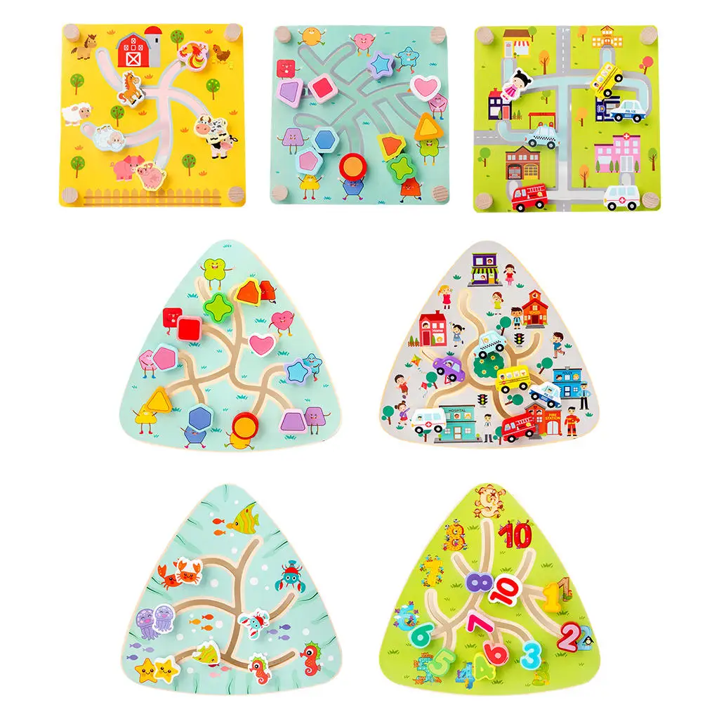 

Wooden Maze Activity Board Game Montessori Preschool Learning Education Toy Color Recognition Busy Board Travel Toy STEM Toy