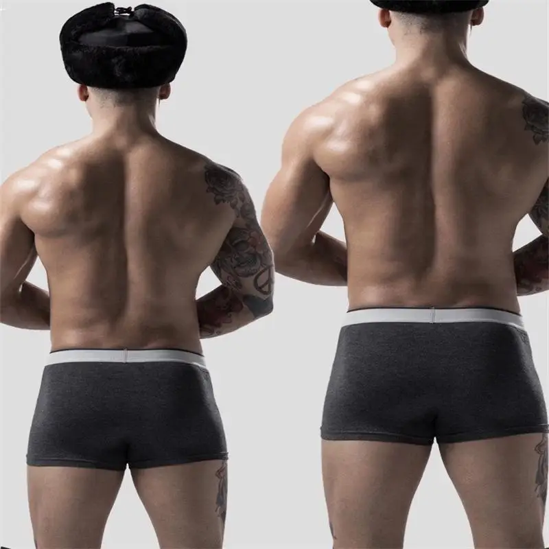 4 шт./лот Мужское нижнее белье из чистого хлопка дышащие Однотонные эластичные