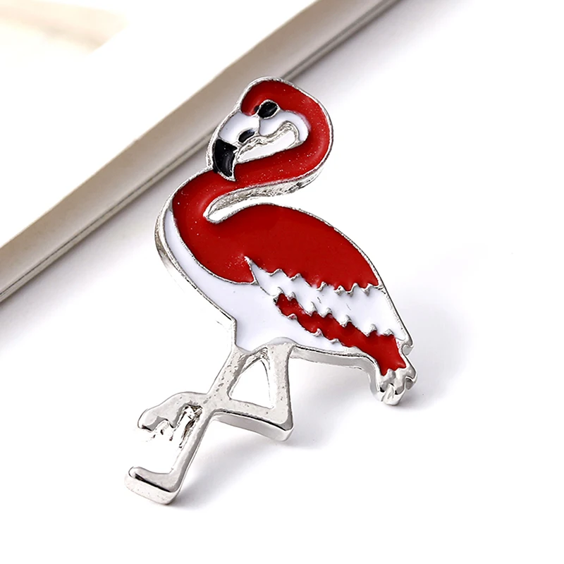 1 шт. эмалированные броши в виде фламинго Унисекс Женская и мужская Брошь булавка