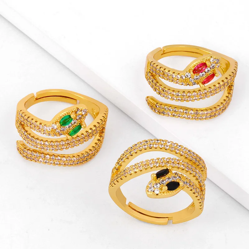

Retro Style adjustable Female ring jewelry 2020 Serpentine rings for women Birthday party gifts for girlfriend Cocktail ring