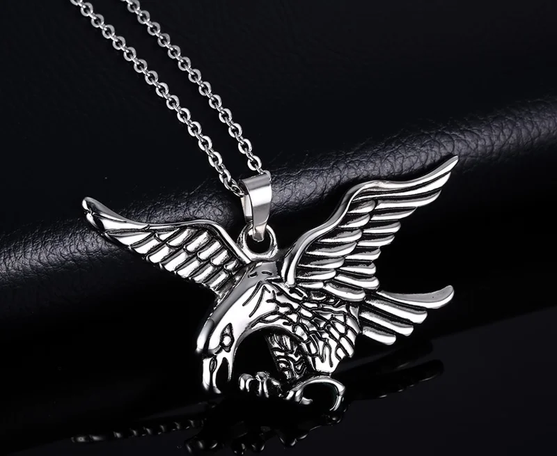 Мужские ожерелья 2020 подвеска в виде летающего орла из нержавеющей стали чокер