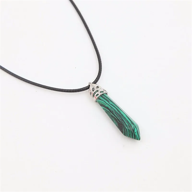 Natural Quartz Pendant Stone Hexagonal Pillar Pendants Necklace Chakra Healing Crystal Point Gem Necklaces For Women Jewelry