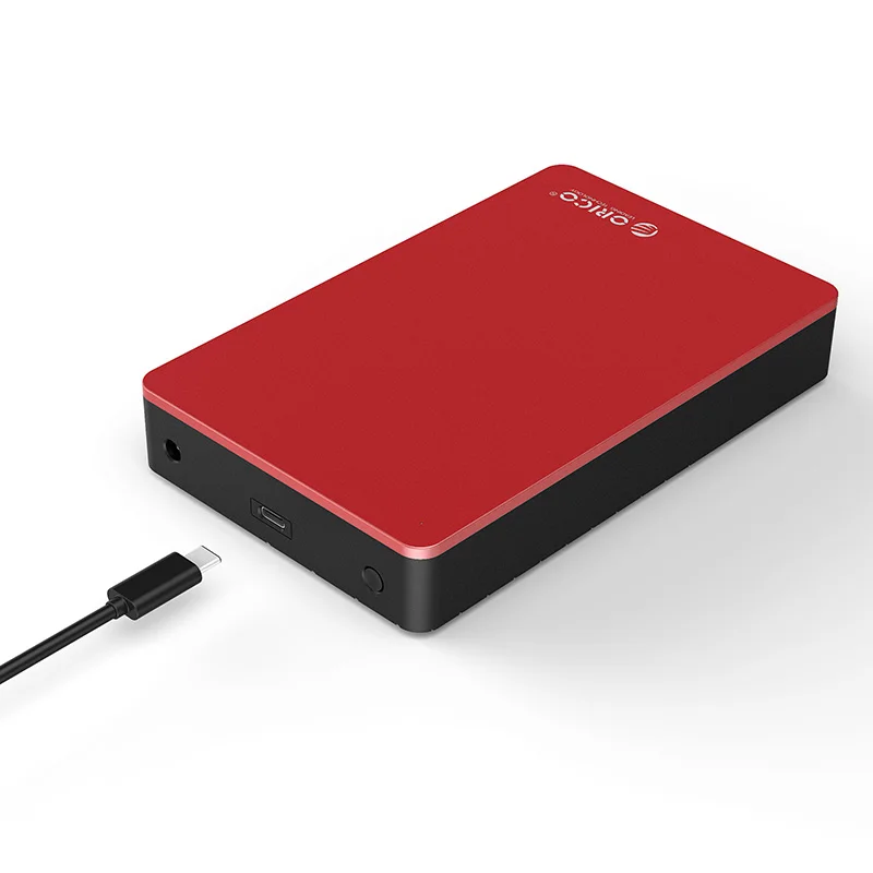 ORICO 3,5 дюйма type-C HDD чехол алюминиевый SATA для USB C внешний жесткий диск Корпус для 8 ТБ HDD SSD с адаптером питания 12 В