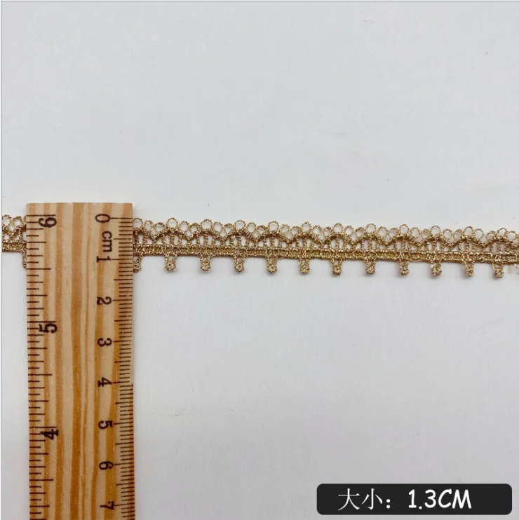 3 метров золотого и серебряного цвета с вышитыми цветами кружевной отделкой