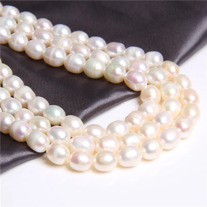 7-8 мм натуральный белый гладкий Пресноводный Жемчуг Бусы для женщин изготовление
