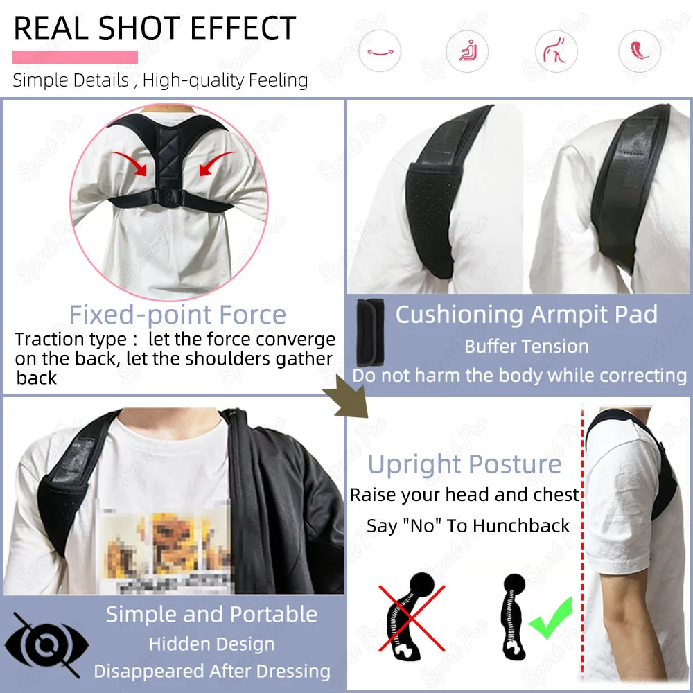 

Adjustable Posture Corrector Simple Back Support Shoulder Back Brace Posture Correction Spine Postural Correctotion Health