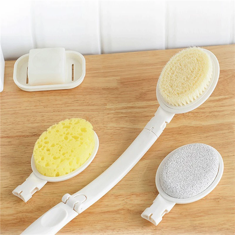 

Folding Bath Brush Soft Nylon Hair Back Body Shower Scrubber Brushes Exfoliating Scrub Skin Massager for Home Bathroom Use