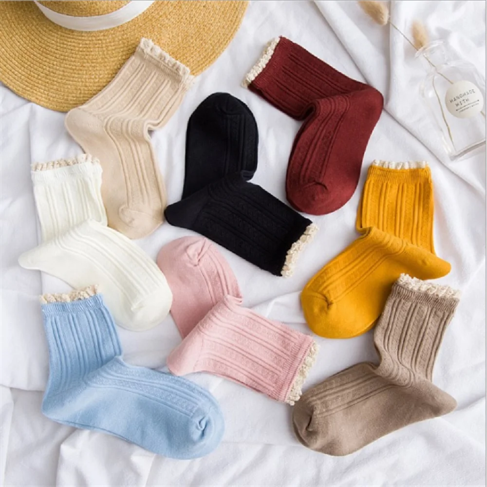 

Lace Frilly Ruffle Socks Kawaii Cute Korean Style Women Cotton Girls Calcetines De La Mujer Kobieta Skarpety Meia Chaussette