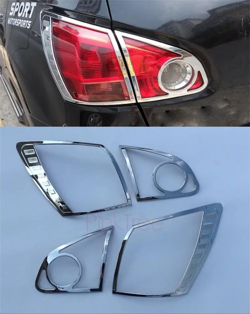 

Для Nissan Qashqai 2008- 2015 ABS хром задний светильник крышка лампы отделка задний светильник наклейка Рамка автомобильные чехлы аксессуары