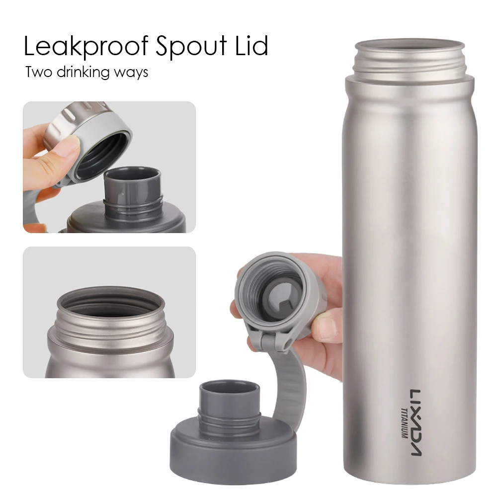 

Lixada 1 Liter Leakproof Titanium Water Bottle with Spout Lid Outdoor Camping Equipment Hiking Climbing Sports Bottle