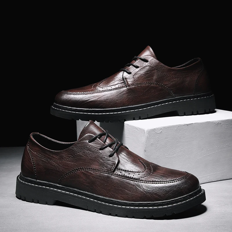 Вечерние кожаные мужские туфли на свадьбу зимняя обувь итальянские Стильные