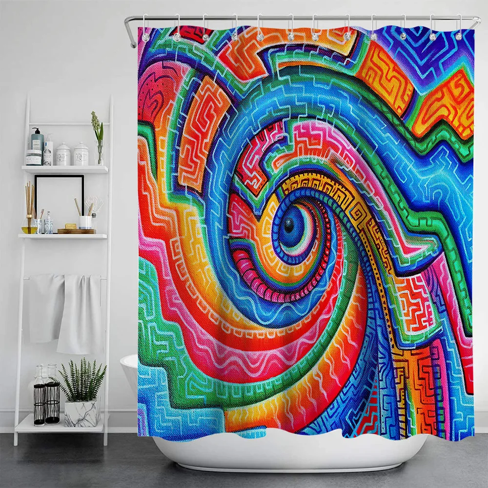

New Modern Style Psychedelic Series Waterproof and Mildew Proof Shower Curtain Printed Bathroom Curtain Bathroom Shower Curtain