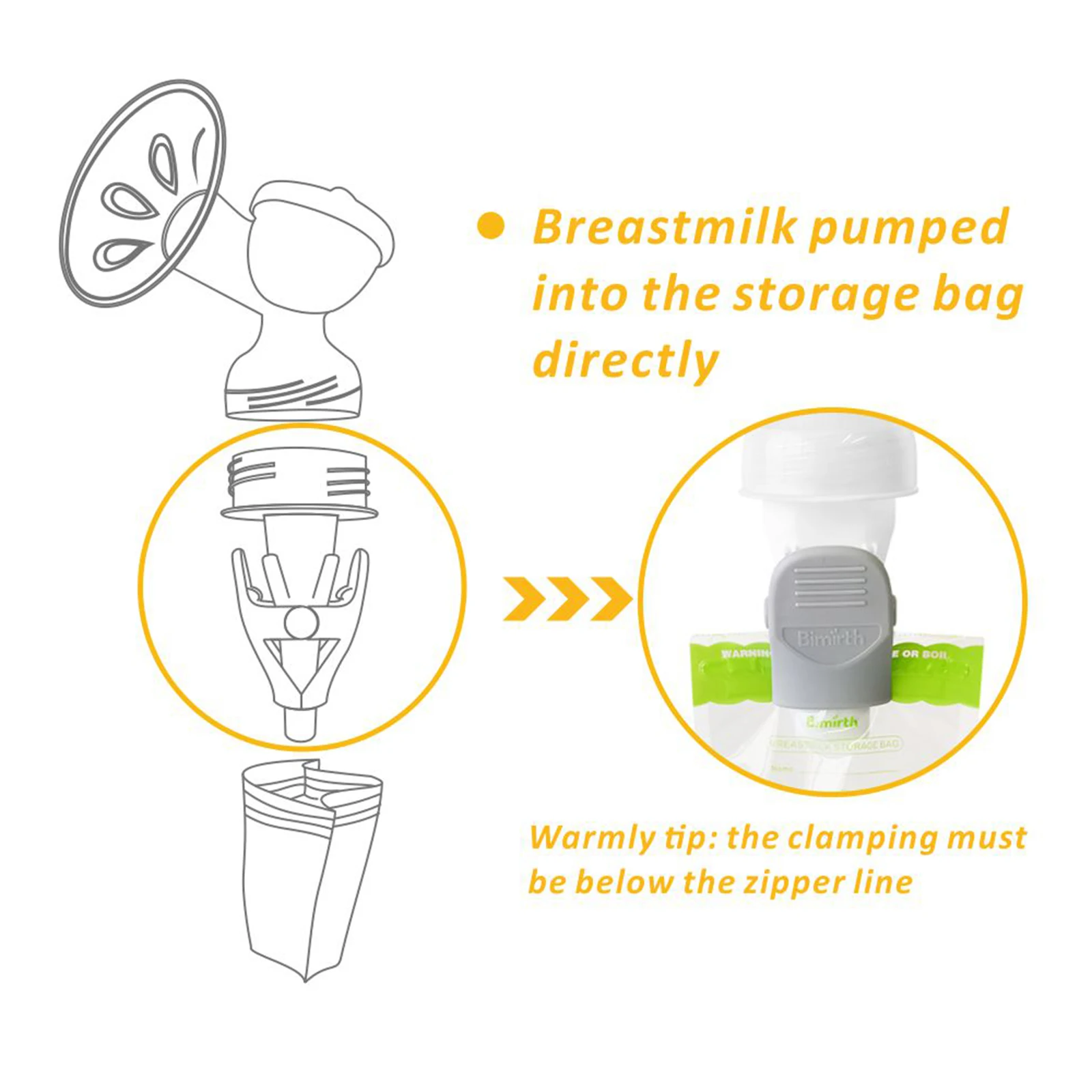 

Milk Bag Clip Breast Milk Adaptor For Spectra S1 S2 AVENT Safe 2Pcs Convenient Pacifiers And Accessories Breastmilk Storage Bag