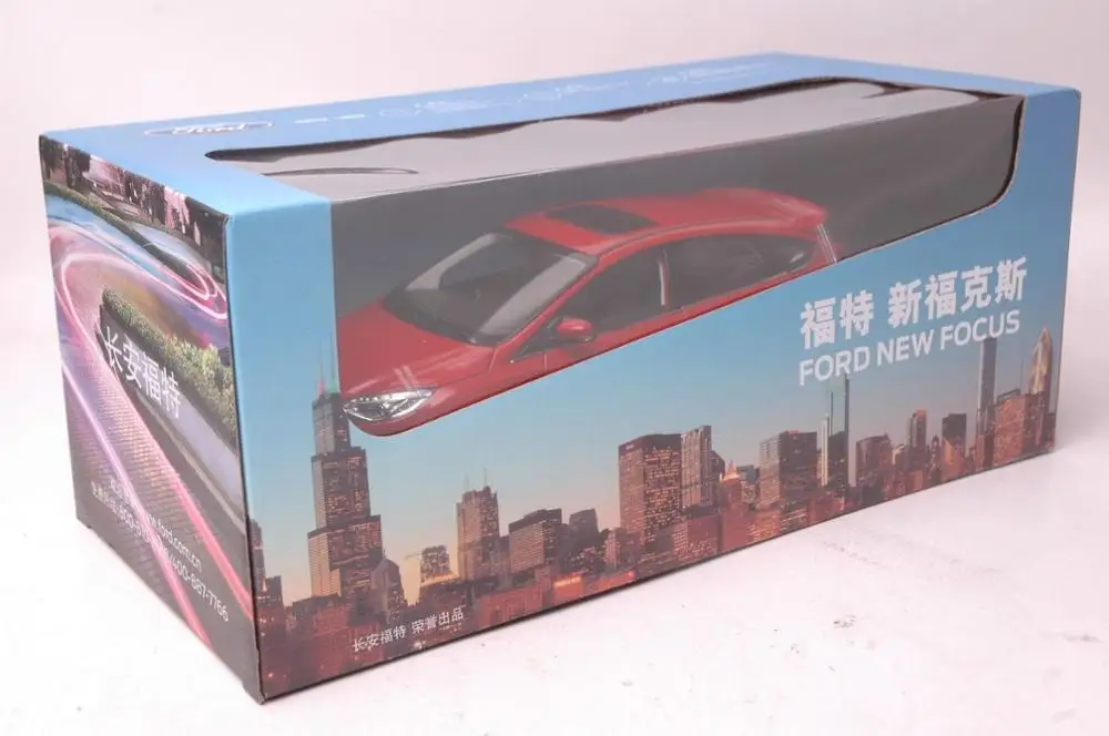 1:18 Модель литья под давлением для Ford Focus 2012 красный хэтчбек игрушечный автомобиль