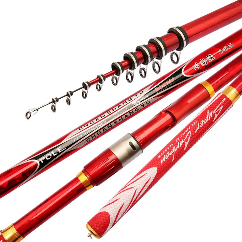 Углеродное волокно 1 шт. Супер жесткий 2 7 м-6 3 м морская выдра красная Удочка льда
