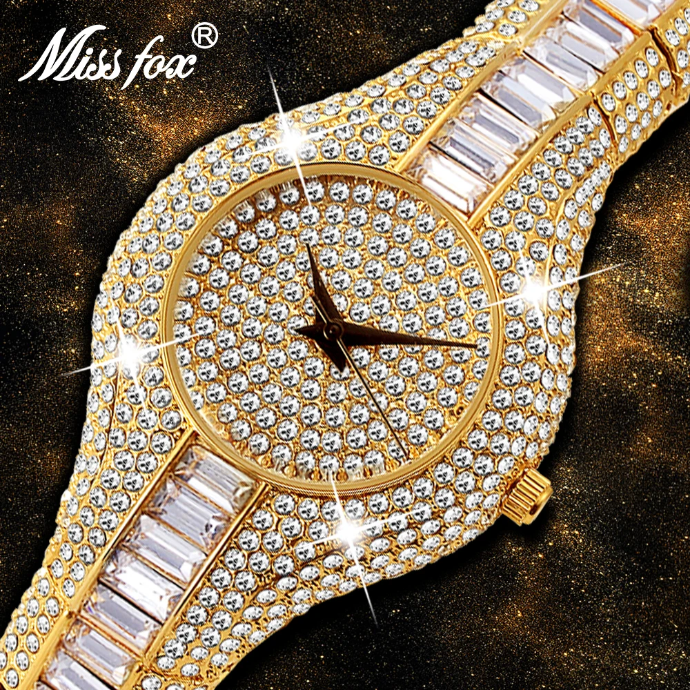Часы Miss Fox Женские Наручные с кристаллами роскошные Брендовые маленьким