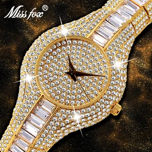 Часы наручные Miss Fox Женские, роскошные Брендовые с чистой стразы, с маленьким циферблатом, со стразами