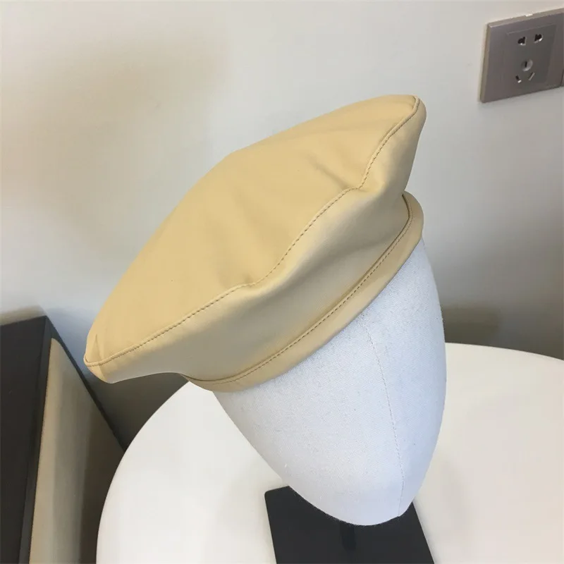 Новинка 2020 стильный берет шапка для женщин повседневная из искусственной кожи