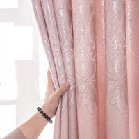 dreamwood new design fabric high shading european jacquard modern graypinkblue customized finish blackout living room curtain