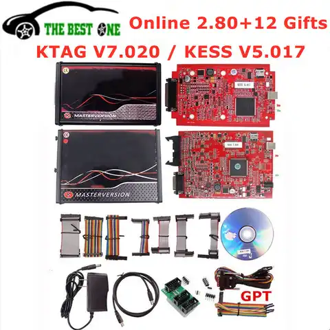 Unlimited 2,80 EU Red KTAG V7.020 светодиодный 2,25 SW Online KESS V5.017 K-TAG 7,020 Master KESS 5,017 OBD2 Программатор ECU