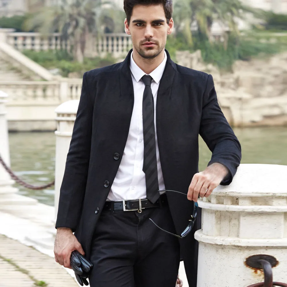 Зимняя мужская куртка ветровка теплый зимний плащ Тренч Длинная Верхняя одежда