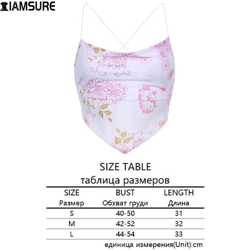 

IAMSURE Sweet Floral Backless Camis Sexy Prairie Chic Tie Back Sleeveless Crop Tops Women 2021 Summer Casual Streetwear Tank Top