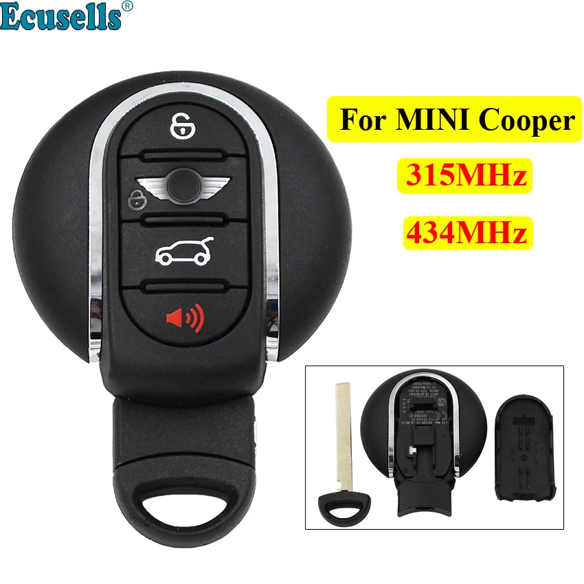 Смарт брелок от машины 3 + 1 4 кнопки дистанционный ключ 315 МГц 434 для BMW Mini Cooper 2015 2016