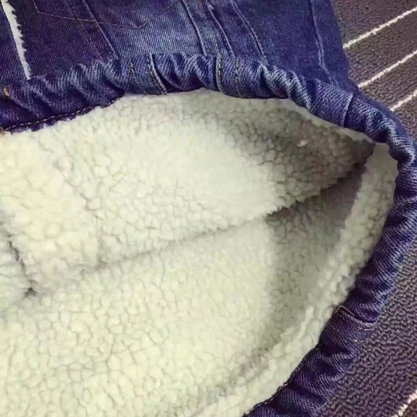 Детские джинсы зимняя флисовая куртка для мальчиков и девочек ветровка