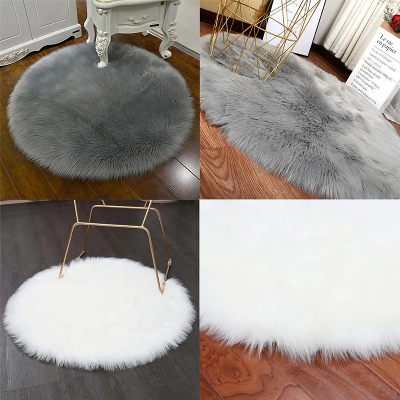 Chair Cover Bedroom Mat Artificial Wool Warm Hairy Carpet Seat Textil Fur Area Rugs 30*30CM Soft small Sheepskin Rug |