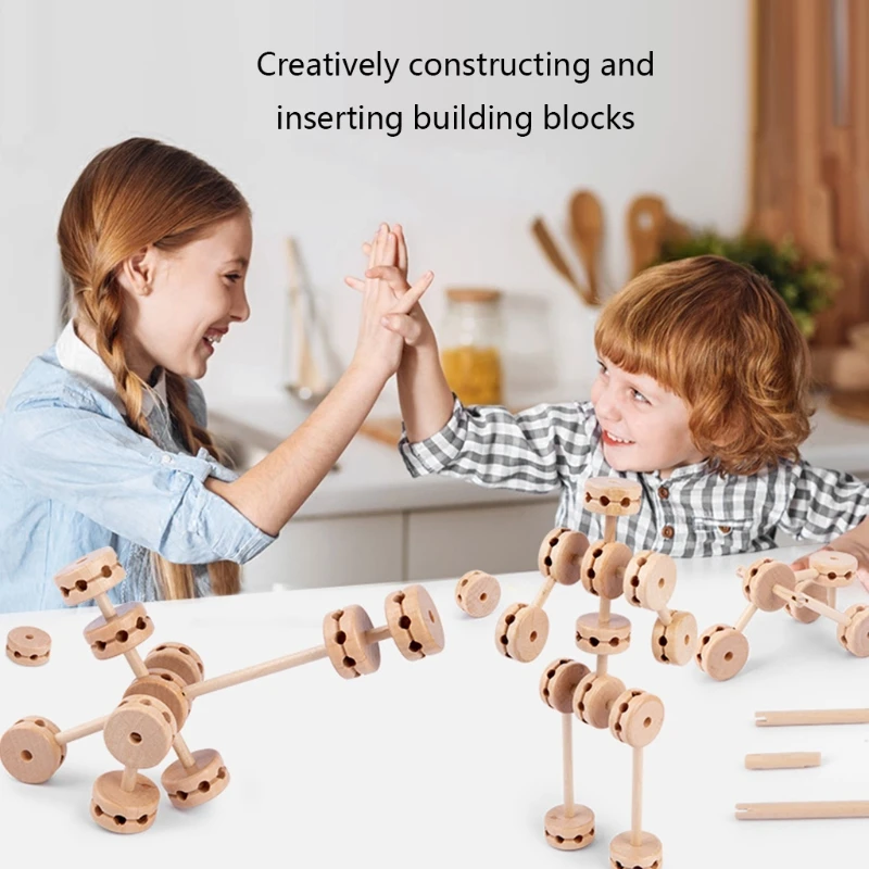 

Creative Wooden Stick Architect 4D Building Blocks Plug-in Structure Assembling Building Blocks Educational Children's Toys