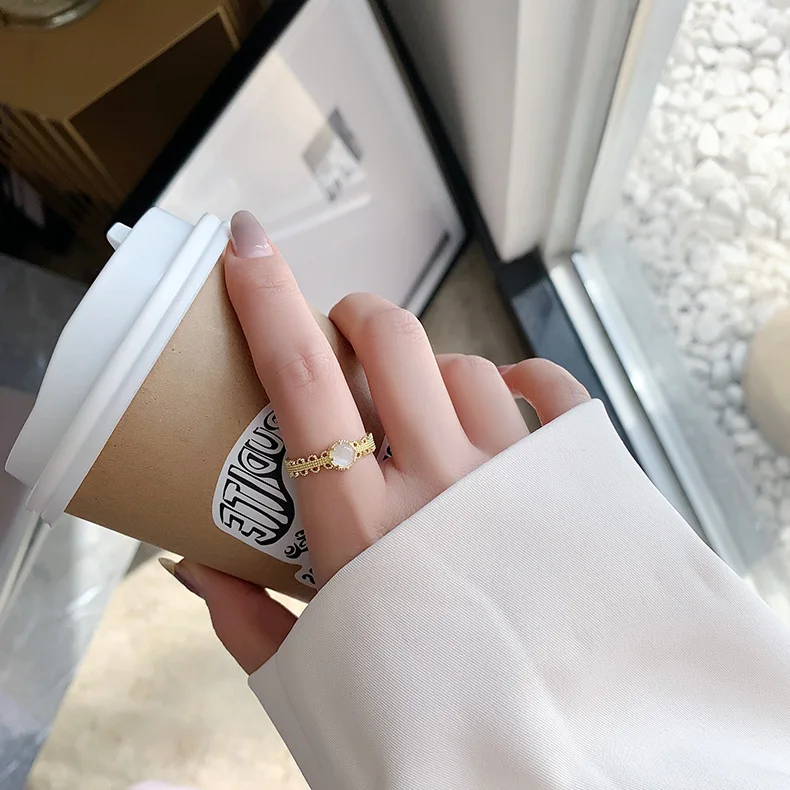 

VINY Metal Opal Open Finger 925 Sterling Silver Anillos Mujer Gold/Silver Rings For Women 2021 Trend Anel Masculino Bague Bijoux