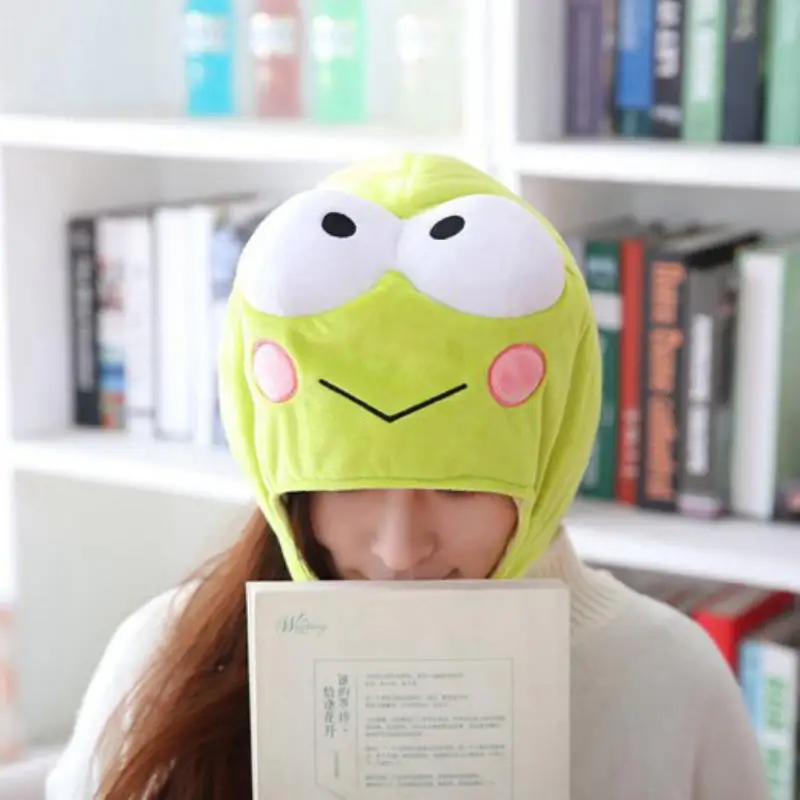 

New Big Eye Cute Frog Headgear Hat Cartoon Plush Hat Toy Green Headgear Cap Cosplay Costume